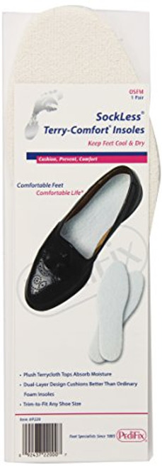 Pedifix Sockless Terry-Comfort Insoles (Pack Of 2)