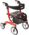 4 Wheel Rollator, Nitro, Red Adjustable Height Aluminum Frame, Rtl10266 - Each