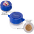 Blue top economical pill grinder with storage on top. Multiple function image.