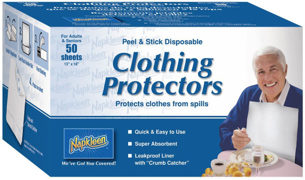 Napkleen Disposable Adult Bibs, 13 X 18 Inch - Pack Of 50