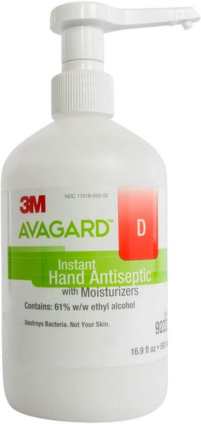 3M 9222 Avagard D Instant Hand Antiseptic 16.9 oz Pump Bottle