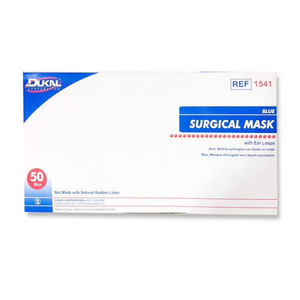 Dukal Surgical Mask with Ear Loops, 50/BOX