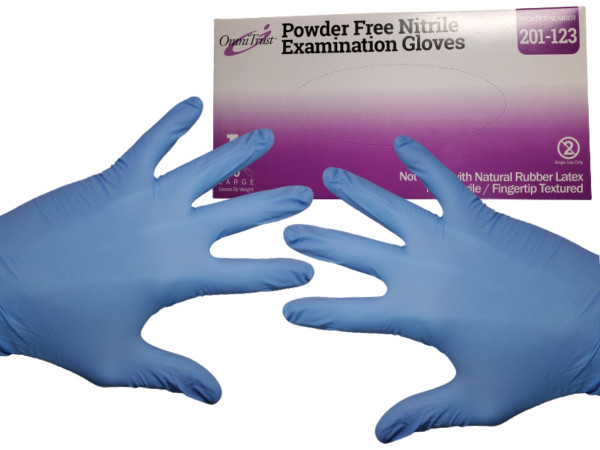 Blue Exam Nitrile Gloves, 2.8mil thick by Omni International