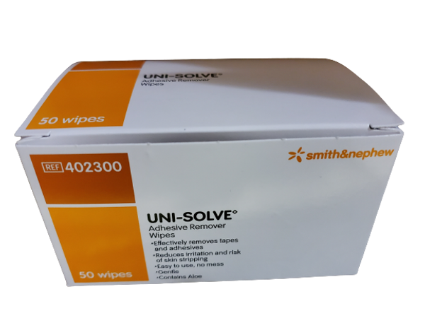 Smith & Nephew 402300 Uni-Solve Adhesive Remover Wipes - (Box of 50)