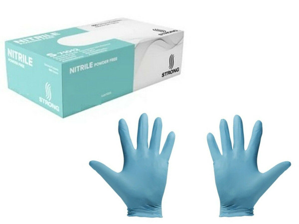 Blue Nitrile Latex-Free Gloves by Strong,  100 Count