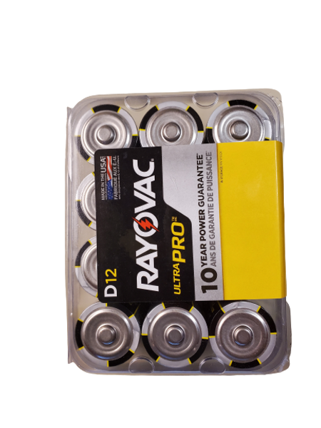 Rayovac Batteries ALD-12PPJ UltraPro Industrial Alkaline Battery, D Size, 12pack