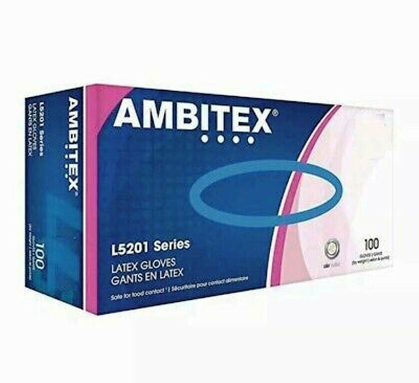 Ambitex Latex Gloves - 100 gloves per box