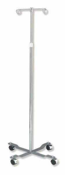 Rolling 2-Hook 4-Leg Chrome Plated IV Stand Pole 47" to 84"