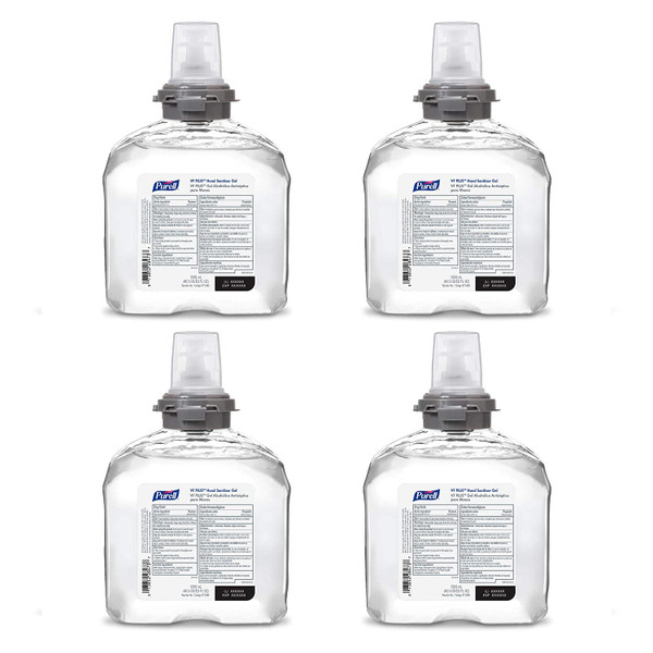 PURELL VF PLUS Hand Sanitizer Gel, Fragrance Free, 1200 mL Sanitizer Refill for PURELL TFX Dispenser (Pack of 4) - 5499-04