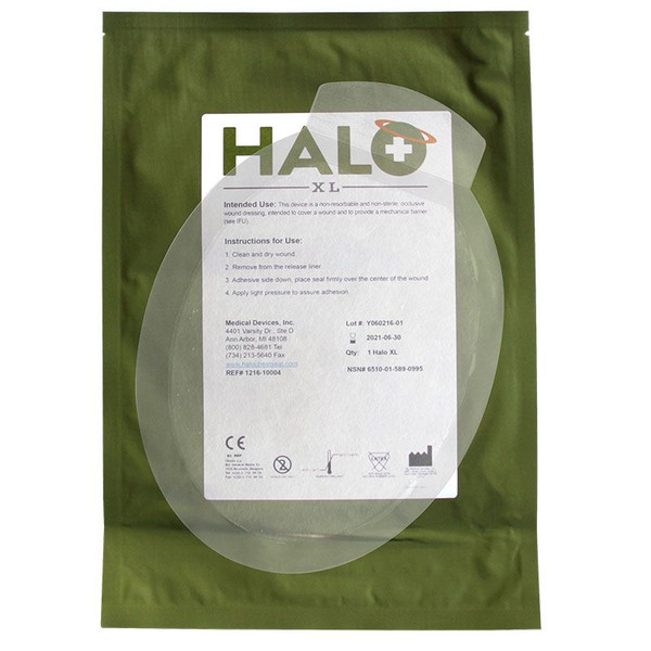 Halo Chest Seal XL High Performance Occlusive Dressing for Trauma Wounds