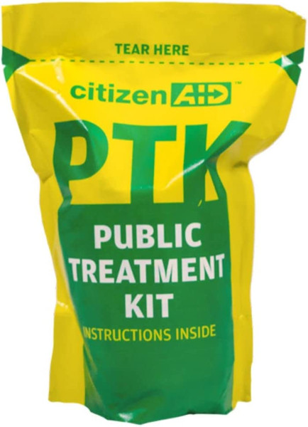 Public emergency treatment kit for mass casualty first aid