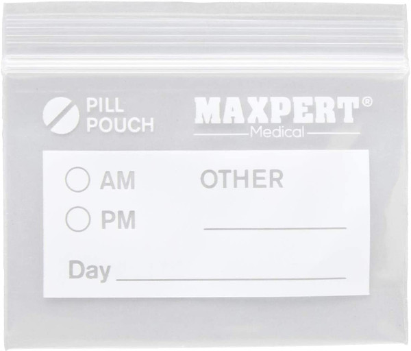 Pill baggies with write on space