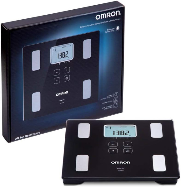 Omron Body Composition Monitor and Scale with Bluetooth Connectivity – 6 Body Metrics & Unlimited Reading Storage with Smartphone App by Omron, Black