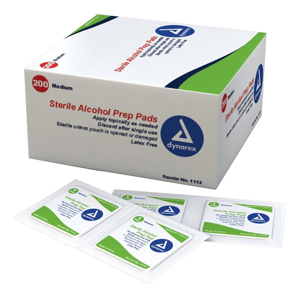 Dynarex 1113 Latex Free Sterile Alcohol Preparation Pad (Pack Of 2000)