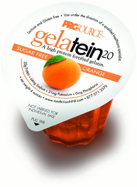 Prosource Gelatein 20 Orange Protein 4 Oz Cup, 18-Month Shelf Life, 88 Cal - Case Of 36