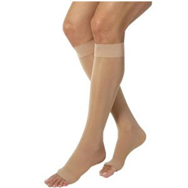 Ultrasheer 30-40Mmhg Open Toe Knee-High Extra Firm Compression Stockings, Natural, Small,Pair