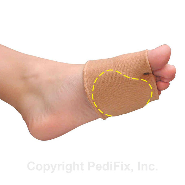 Pedifix Visco-Gel Ball-Of-Foot Protection Metatarsal Sleeve, 1 Pack Large Right