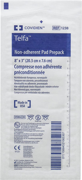 Covidien 1238 Telfa Non-Adherent Pads Prepack, 8 X 3 (Pack Of 50)