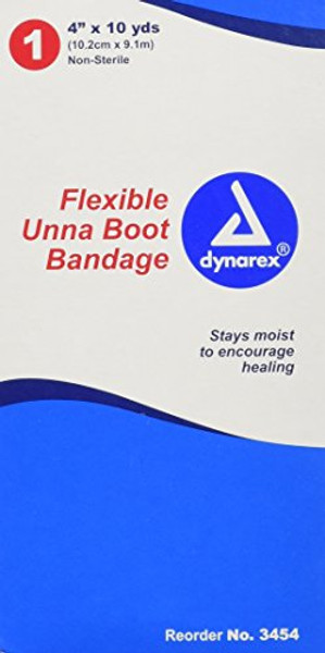 Dynarex Unna Boot Flexible Non-Sterile Bandage 4 Inches X 10 Yards 12 Pack