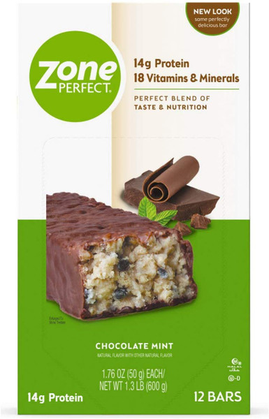 Zone Perfect Nutrition Bar Chocolate Mint 12 Bars (2 Boxes)