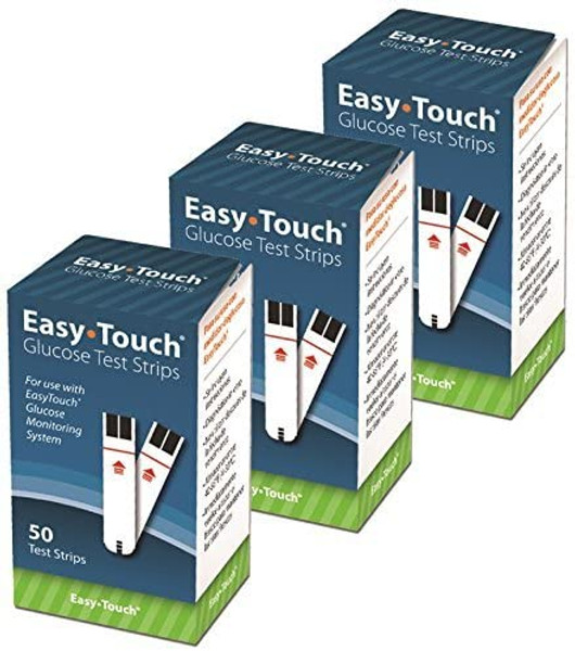 Easy Touch Blood Glucose Test Strips Box Of 150 Ct ( 3 Boxes X 50 Ct)