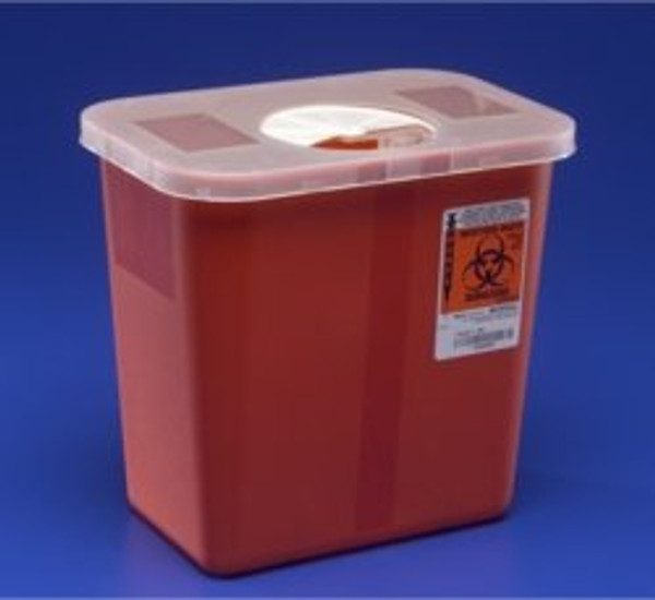 Kendall Sharps Container With Rotor Lid - 2 Gallon