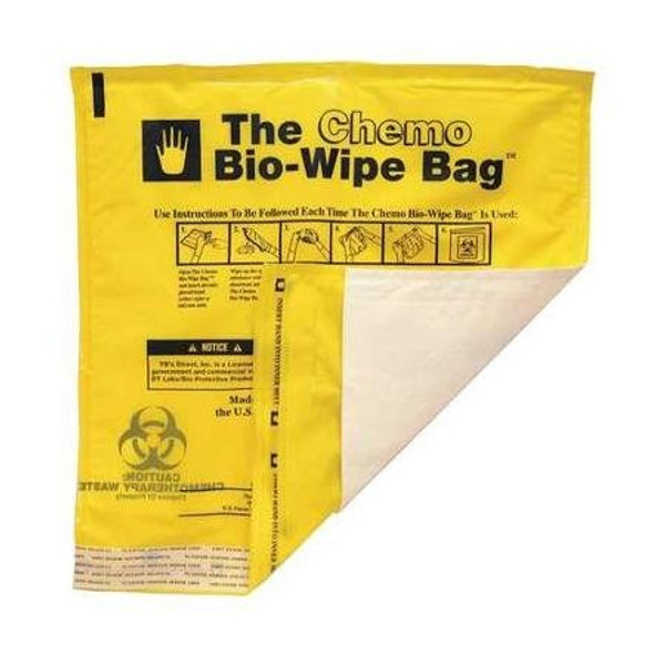 Chemo/Blood Clean Up, Bio-Wipe Bag For Spills, Medical Waste Disposal, 10 Pack