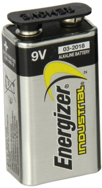 Energizer En22 Industrial Alkaline Batteries, 9V, 12/Box