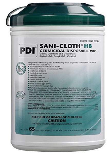 Pdi Sani-Cloth Hb Germicidal Disposable Wipes, Xl - 7.5 X 15 Inch, Q85484 (Case Of 390)