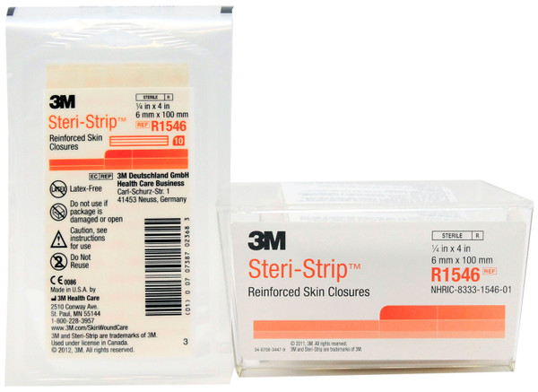 3M R1546 Steri-Strip Skin Closure Strips - 1/4 X 4 - Box Of 50