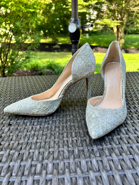 Sparkle Silver Stiletto Heels worn on set!