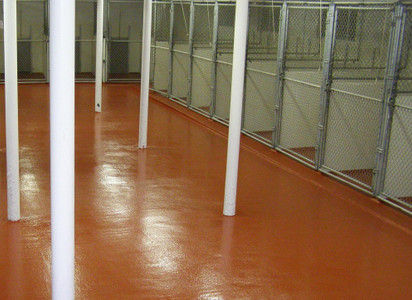 Urethane Mortar Application for Restoring Dog Kennel Floors