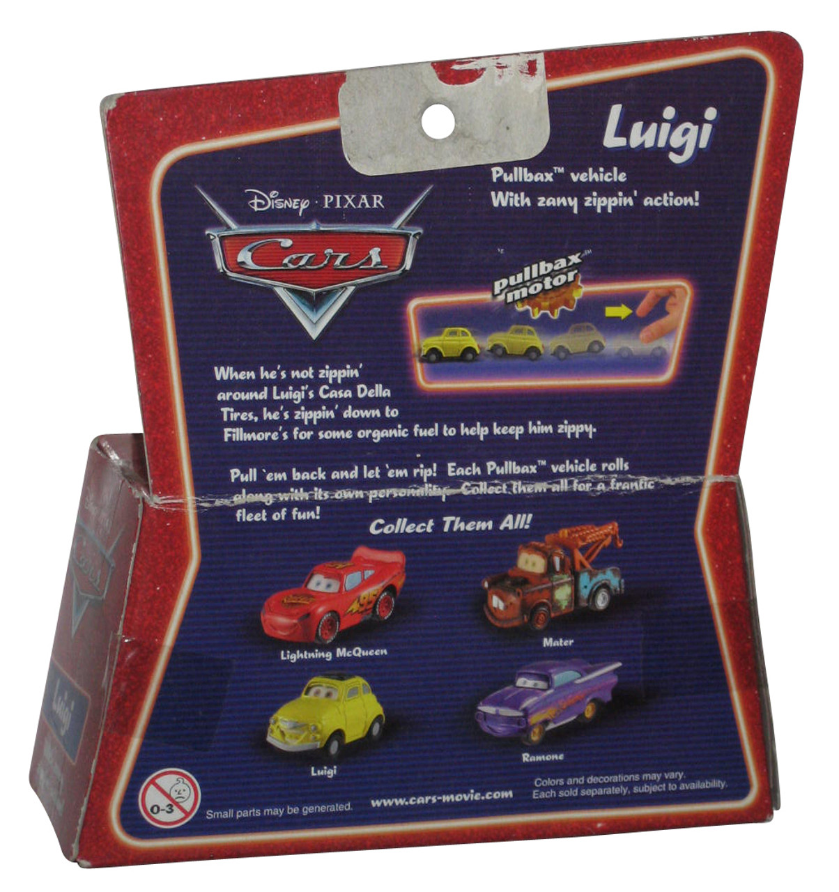 Disney Pixar Cars Movie Luigi Pullbax Motor Speed & Spin