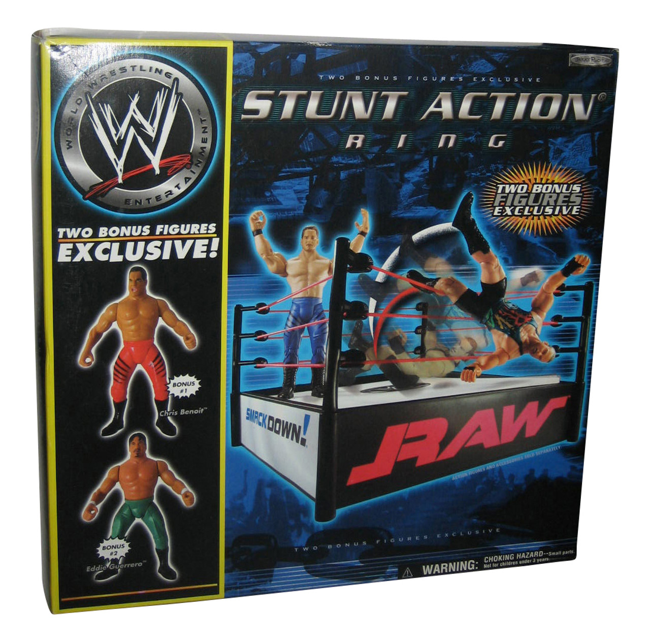 WWE Raw Smackdown Stunt Action Ring - Chris Benoit & Eddie