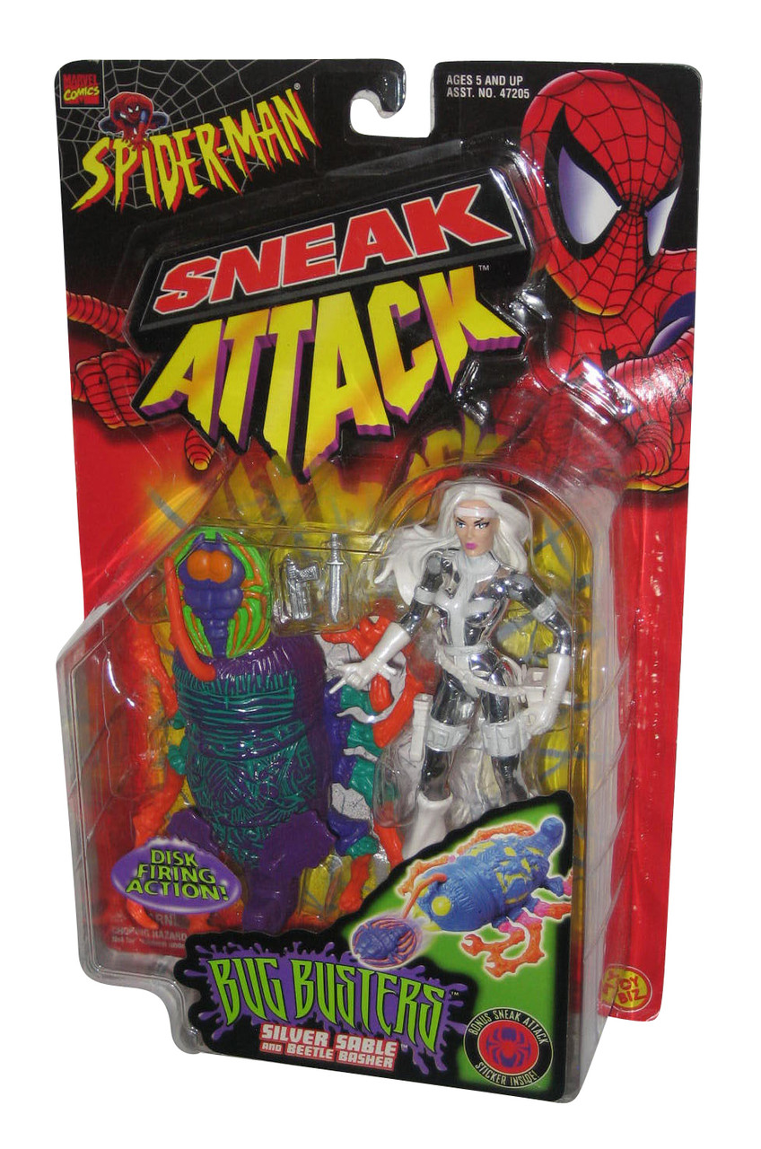 Marvel Spider-Man Sneak Attack Bug Busters Silver Sable (1998) Toy