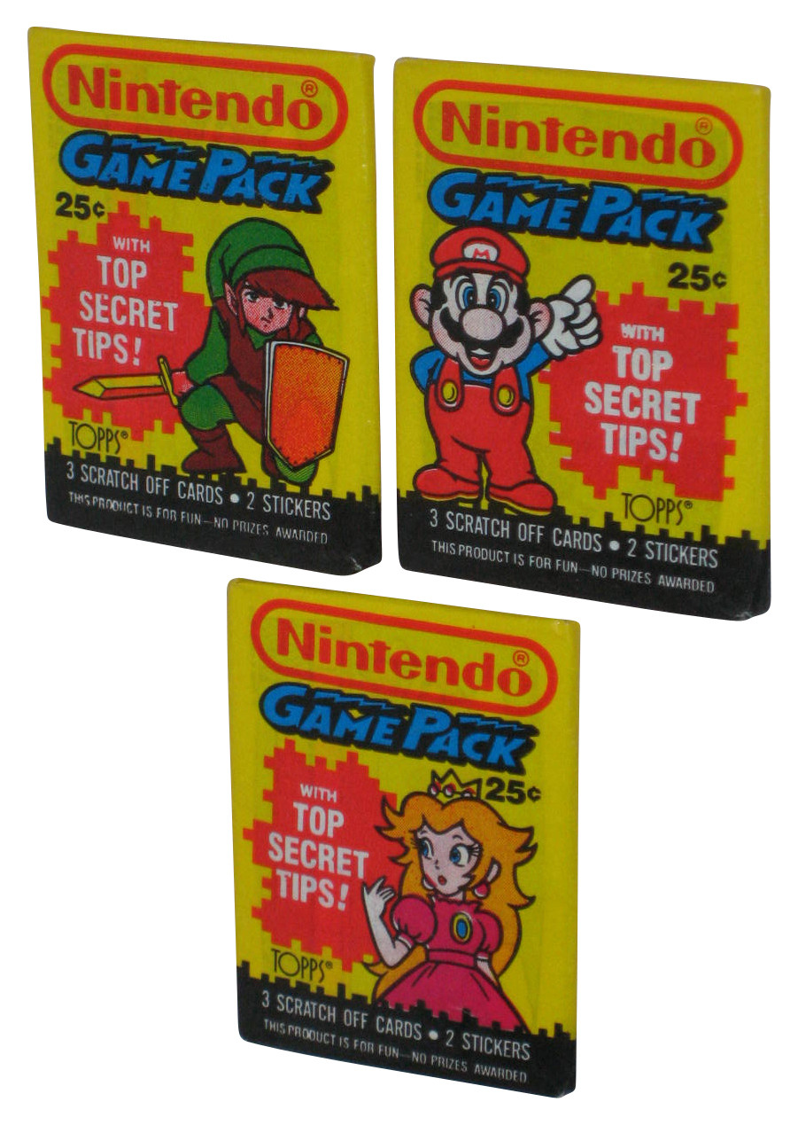 Nintendo Super Mario Zelda Scratch Off Cards Sticker (1998
