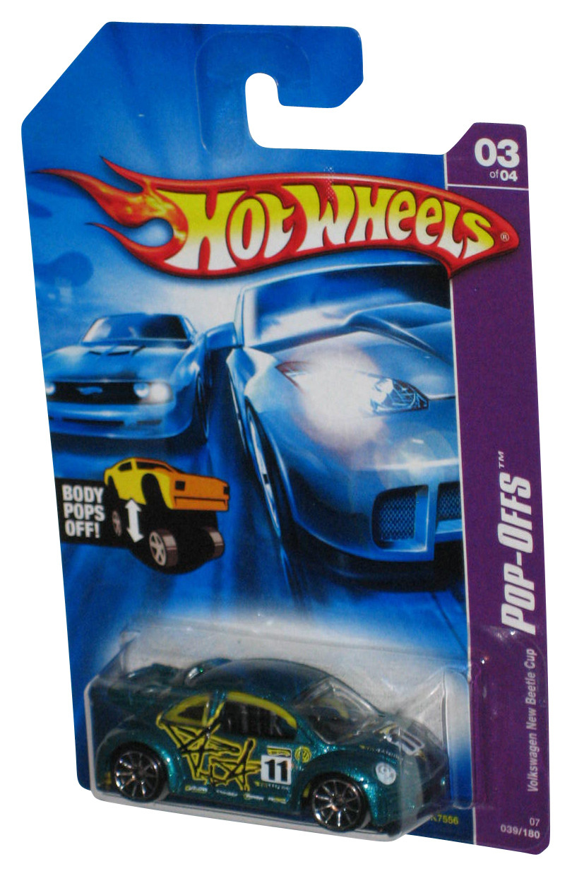 Hot Wheels Pop-Offs 03/04 (2006) Green Volkswagen New Beetle Cup