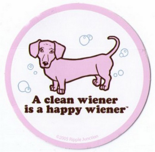 Dogs A Clean Wiener Is Happy Sticker