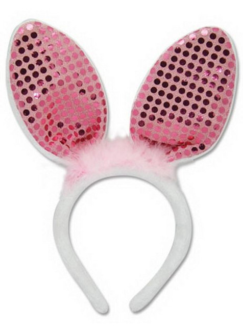 Bunny Rabbit Animal Ears White Pink Anime Cosplay Headband GE-6254
