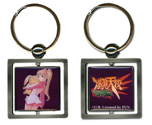 Burst Angel Amy and Logo Anime Metal Flip Keychain GE-3631