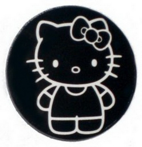 Hello Kitty Black White Outline Button