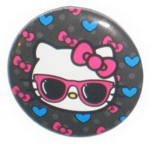 Hello Kitty Pink Sunglasses Button