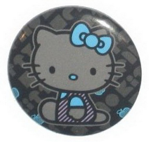 Hello Kitty Grey and Blue Bow Button