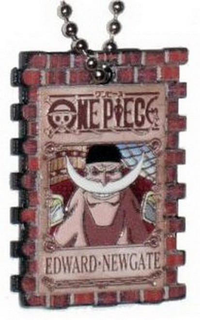 One Piece Wanted Portrait Edward Newgate Charm Keychain