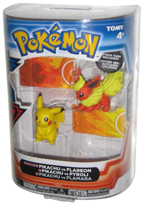 Pokemon XY Basic 2-Pack Pikachu & Flareon Tomy Figure Set