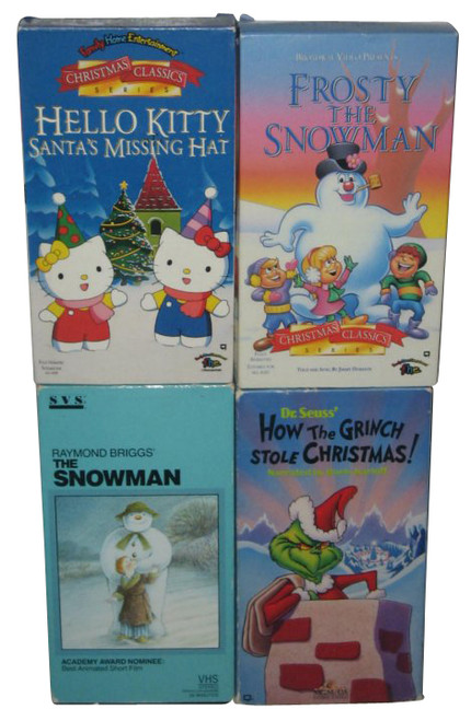 Christmas Kids Family VHS Lot - Frosty The Snowman / Hello Kitty / How The Grinch Stole Christmas