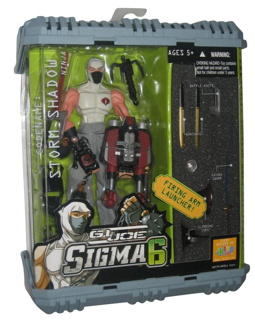 GI Joe Sigma 6 Codename Storm Shadow Ninja Action Figure w/ Firing Arm Launcher