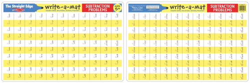 Melissa and Doug Subtraction Problems Write-A-Mat Placemat