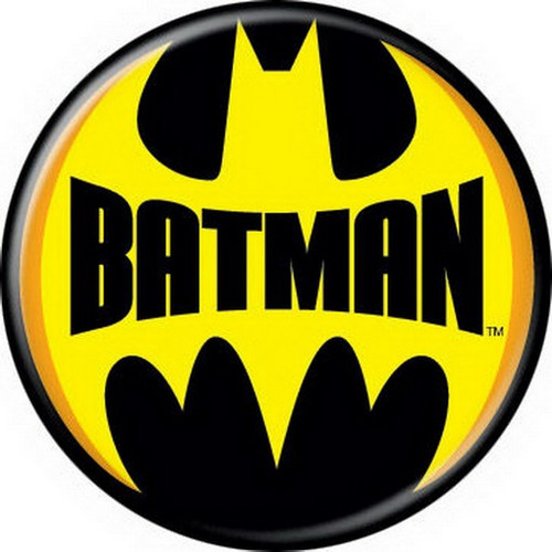 DC Comics Batman Words Logo Yellow Licensed 1.25 Inch Button 82015