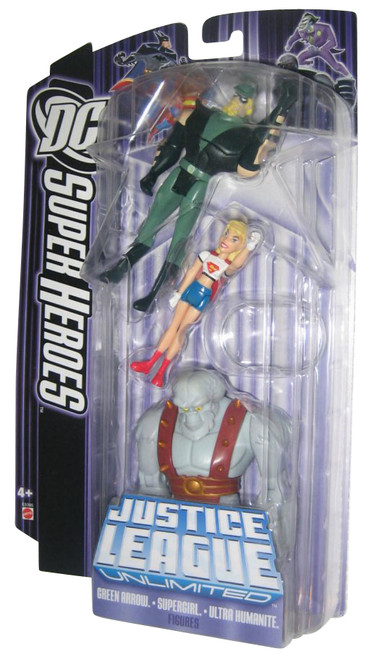DC Super Heroes Justice League Figure Set - Green Arrow Supergirl & Ultra Humanite Purple Card